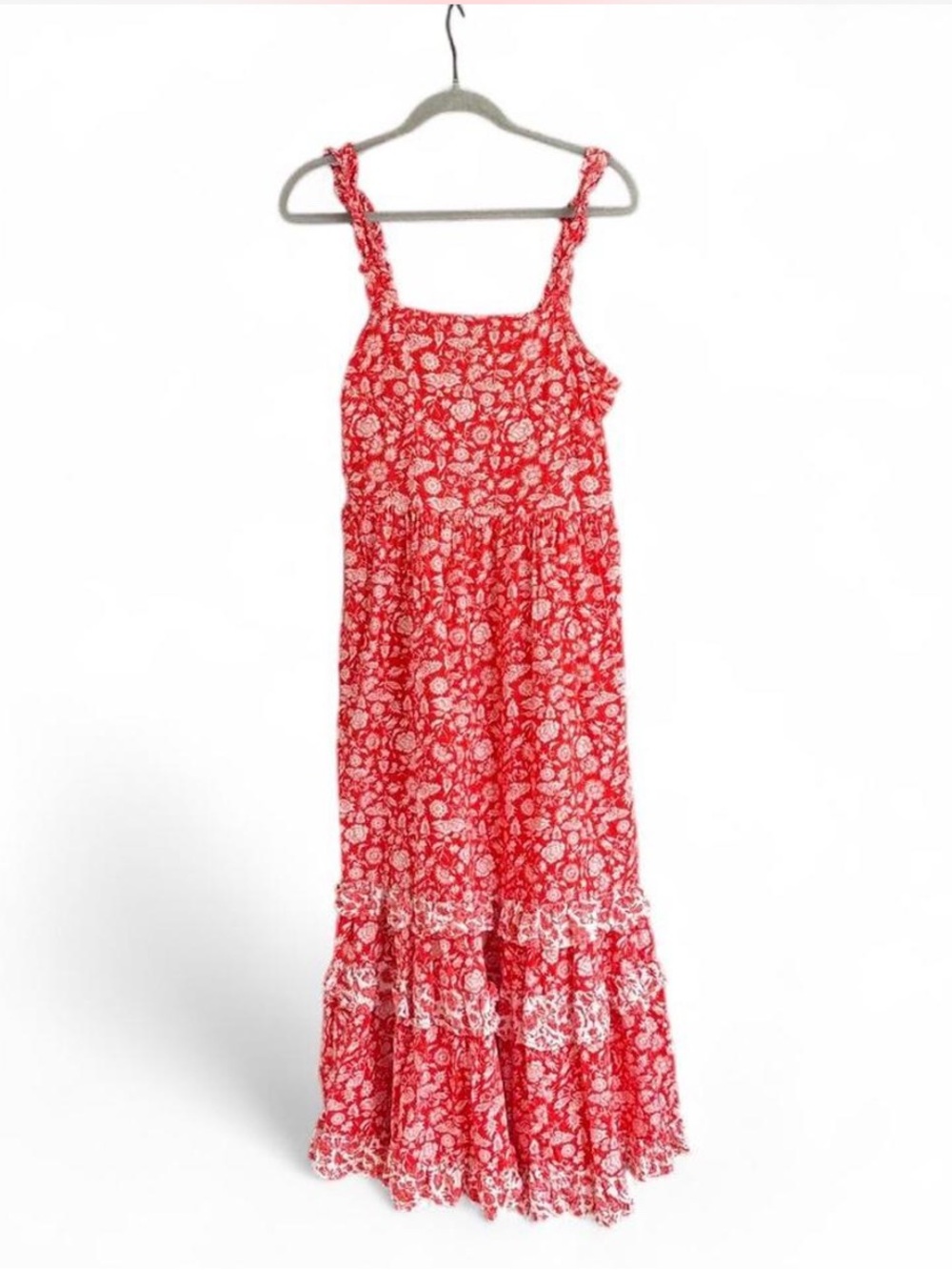 Universal Thread Red Floral Elastic-Neck Dress